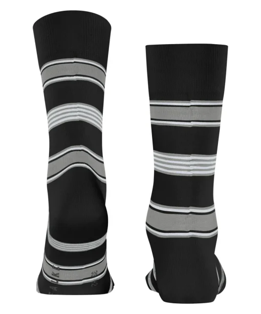 FALKE Marina Stripe herensokken, zwart (black)