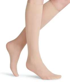 FALKE Matt Deluxe 20 DEN dames kniekousen, beige (crystal)