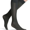 FALKE Matt Deluxe 20 DEN dames kniekousen, antraciet grijs (graphite)