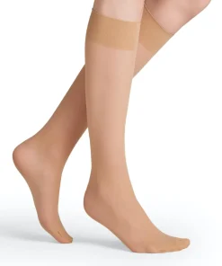 FALKE Matt Deluxe 20 DEN dames kniekousen, goud (golden)