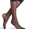 FALKE Matt Deluxe 20 DEN dames kniekousen, marine blauw (marine)