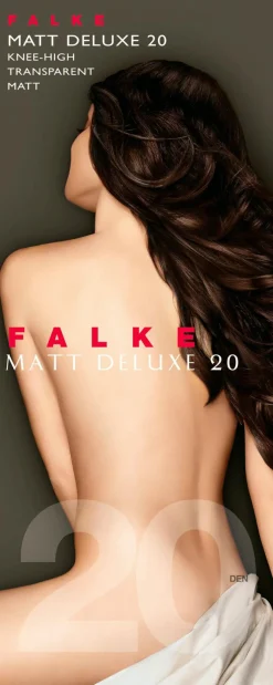 FALKE Matt Deluxe 20 DEN dames kniekousen, zwart (black)