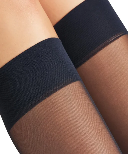 FALKE Matt Deluxe 20 DEN dames kniekousen, marine blauw (marine)