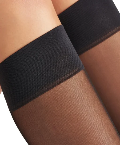 FALKE Matt Deluxe 20 DEN dames kniekousen, zwart (black)