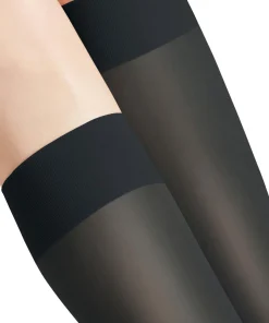 FALKE Matt Deluxe 20 DEN dames kniekousen, antraciet grijs (graphite)