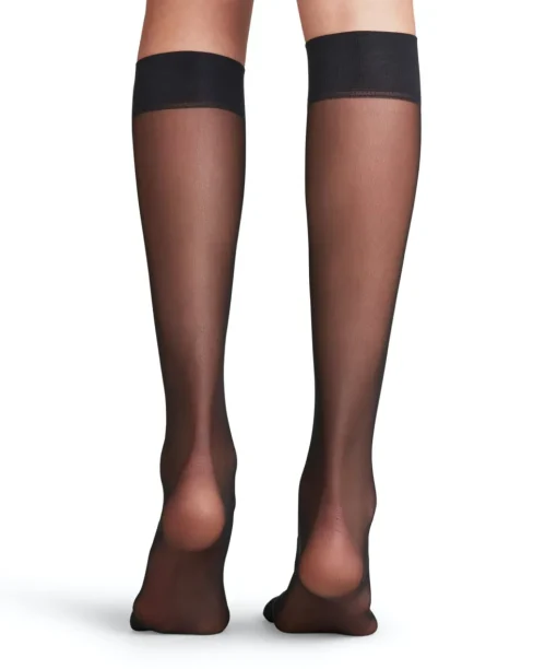 FALKE Matt Deluxe 20 DEN dames kniekousen, zwart (black)