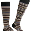 FALKE Microblock heren kniekousen, grijs gestreept (grey-white)