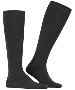 FALKE Milano heren kniekousen, antraciet (anthracite mel.)