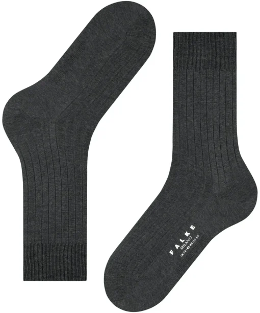 FALKE Milano herensokken, antraciet (anthracite mel.)