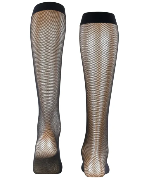 FALKE Net dames kniekousen, zwart (black)