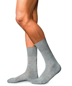 FALKE No. 6 Finest Merino & Silk herensokken, grijs (light grey melange)