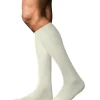 FALKE No. 6 Finest Merino & Silk heren kniekousen, wit (woolwhite)