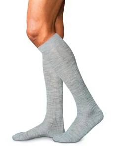 FALKE No. 7 Finest Merino heren kniekousen, grijs (light grey melange)