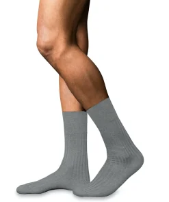 FALKE No. 13 Finest Piuma Cotton herensokken, grijs (m.grey mel)