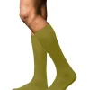 FALKE No. 13 Finest Piuma Cotton heren kniekousen, groen (vegetal)