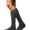 FALKE No. 13 Finest Piuma Cotton heren kniekousen, antraciet grijs (anthracite mel.)