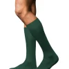 FALKE No. 13 Finest Piuma Cotton heren kniekousen, groen (hunter green)