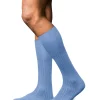 FALKE No. 13 Finest Piuma Cotton heren kniekousen, ijsblauw (arcticblue)