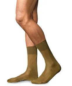 FALKE No. 10 Pure Fil d Ecosse herensokken, geel (brass)