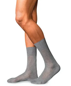 FALKE No. 10 Pure Fil d Ecosse herensokken, grijs (light greymel.)