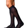 FALKE No. 9 Pure Fil d Ecosse heren kniekousen, blauw (dark navy)