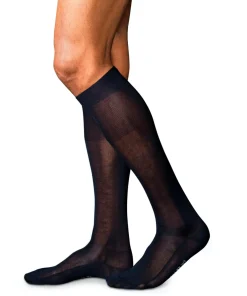 FALKE No. 9 Pure Fil d Ecosse heren kniekousen, blauw (dark navy)