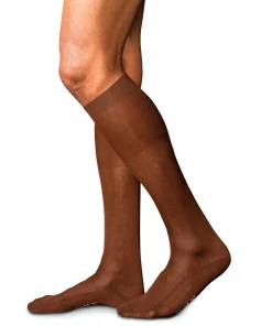 FALKE No. 9 Pure Fil d Ecosse heren kniekousen, bruin (acacia)
