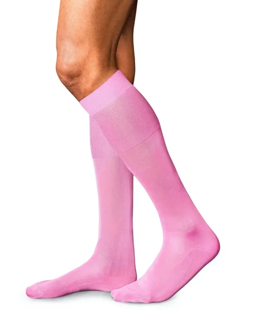 FALKE No. 9 Pure Fil d Ecosse heren kniekousen, roze (peony)