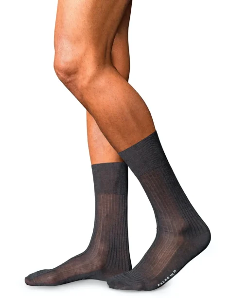 FALKE No. 10 Pure Fil d Ecosse herensokken, antraciet (anthracite mel.)