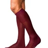 FALKE No. 4 Pure Silk heren kniekousen, donkerrood (barolo)