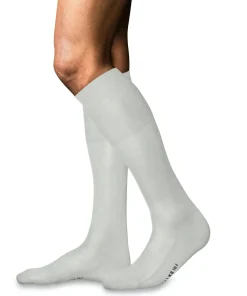 FALKE No. 4 Pure Silk heren kniekousen, beige (off-white)