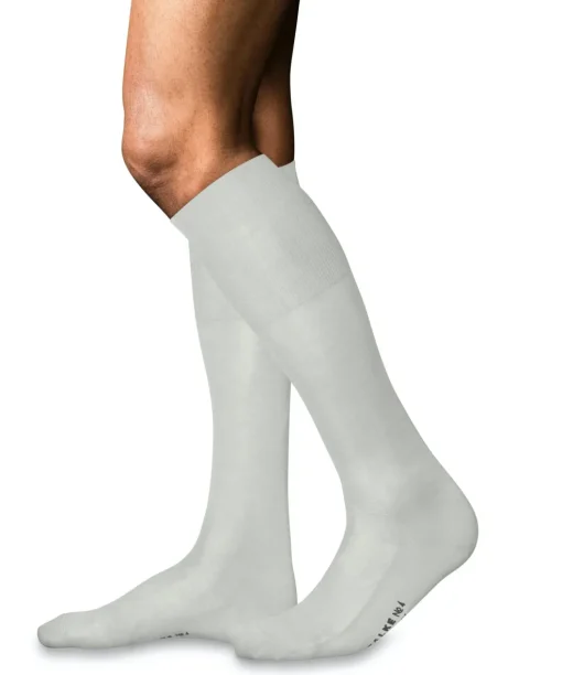 FALKE No. 4 Pure Silk heren kniekousen, beige (off-white)