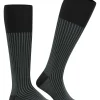 FALKE Oxford Stripe heren kniekousen, zwart (black-mix)