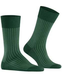 FALKE Oxford Stripe herensokken, groen (hunter green)