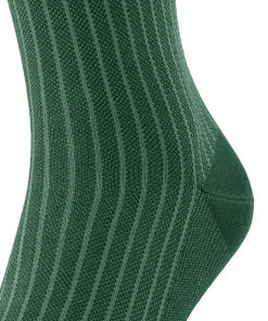 FALKE Oxford Stripe herensokken, groen (hunter green)