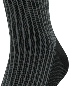 FALKE Oxford Stripe heren kniekousen, zwart (black-mix)
