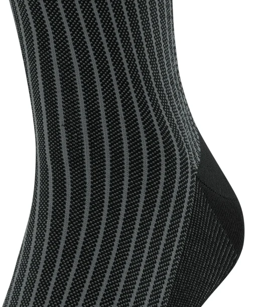 FALKE Oxford Stripe heren kniekousen, zwart (black-mix)