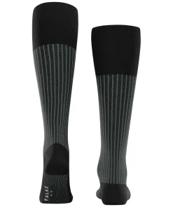 FALKE Oxford Stripe heren kniekousen, zwart (black-mix)