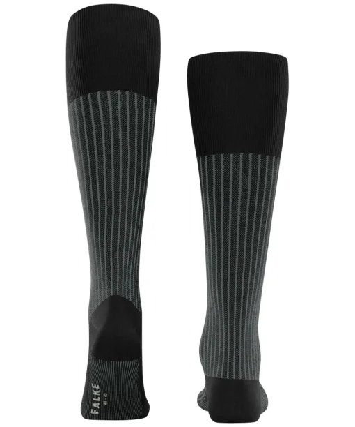 FALKE Oxford Stripe heren kniekousen, zwart (black-mix)