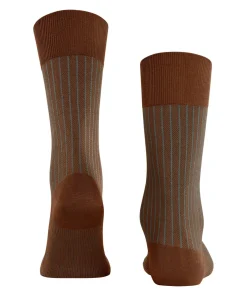 FALKE Oxford Stripe herensokken, oranje (terracotta)
