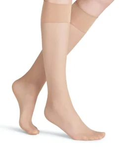 FALKE Pure Matt 20 DEN dames kniekousen, beige (cocoon)