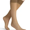 FALKE Pure Matt 20 DEN dames kniekousen, beige (sun)