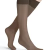 FALKE Pure Matt 20 DEN dames kniekousen, bruin (brenda)