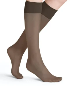 FALKE Pure Matt 20 DEN dames kniekousen, bruin (brenda)