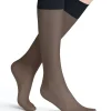FALKE Pure Matt 20 DEN dames kniekousen, marine blauw (marine)