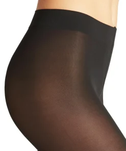FALKE Pure Matt 50 DEN dames Capri, zwart (black)