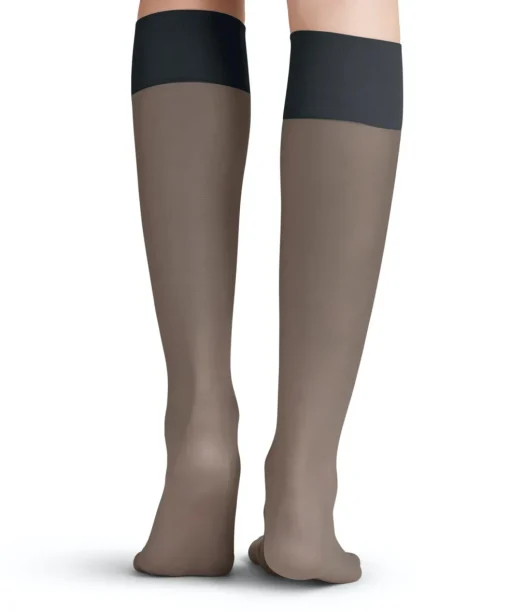 FALKE Pure Matt 20 DEN dames kniekousen, antraciet grijs (graphite)