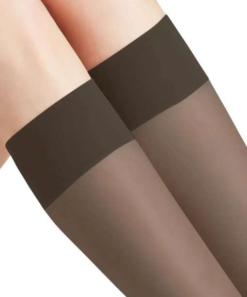 FALKE Pure Matt 20 DEN dames kniekousen, bruin (brenda)