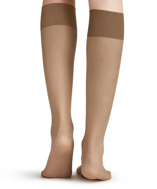 FALKE Pure Matt 20 DEN dames kniekousen, beige (sun)