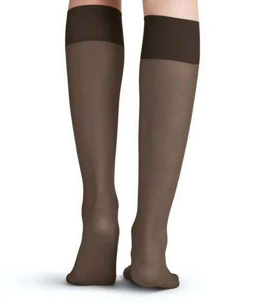 FALKE Pure Matt 20 DEN dames kniekousen, bruin (brenda)
